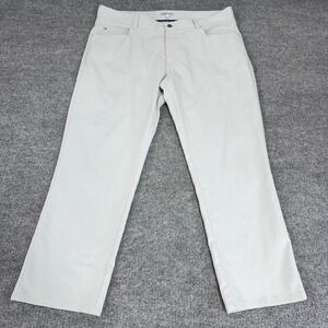 Peter Millar EB66 Golf Pant Men 38x28 Light Gray Performance Chino 5-Pocket